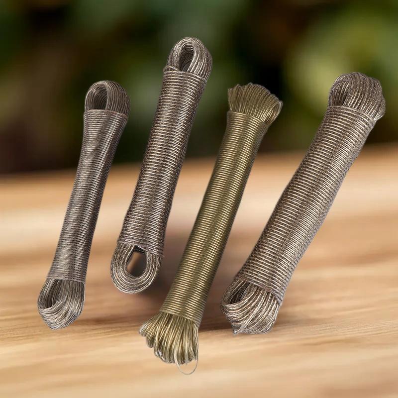 Outdoor Furniture Rope - ポータブル物干しロープ 10/20/30/50 メートルガーデンキャンプ旅行衣類乾燥ロープ PVC コーティング鋼物干しロープ屋外
