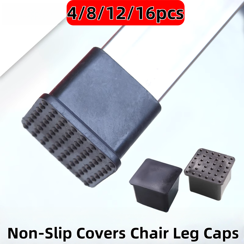 Outdoor Furniture Leg Protectors - 4-16 個ノンスリップ椅子脚キャップゴム正方形床テーブル足カバー靴下パイププラグ家具レベリングフィート床プロテクター
