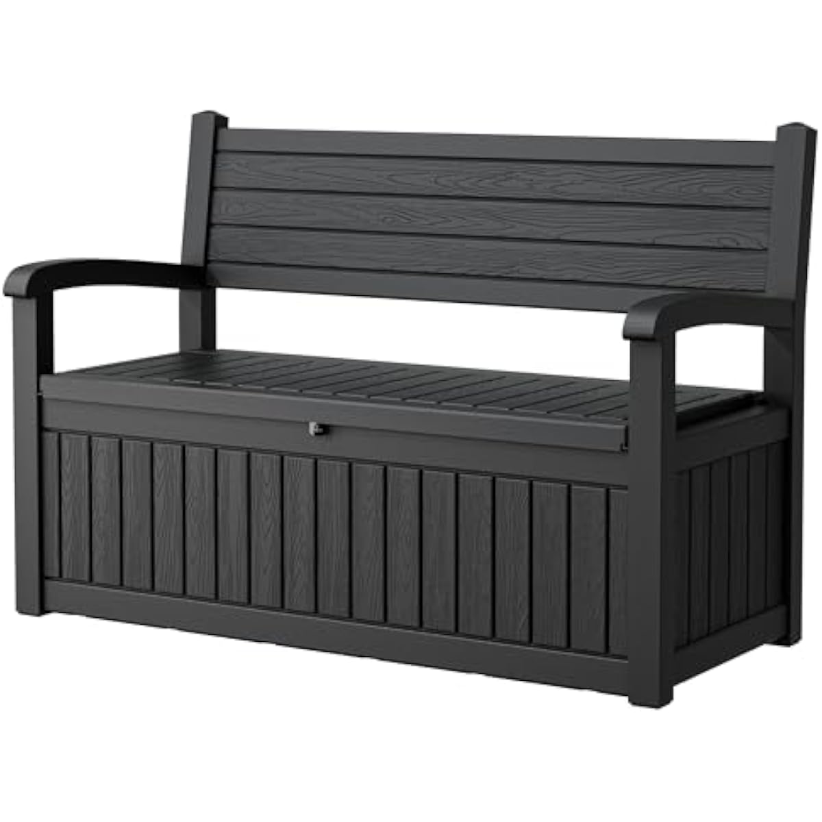 Outdoor Furniture With Storage - 80ガロン容量の屋外収納ベンチ、防水加工の樹脂製、鍵付き、庭用具やクッションを収納できるパティオ家具。