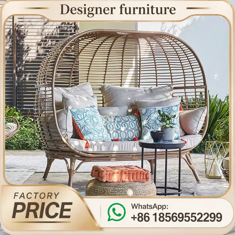 Outdoor Furniture Bali Style - ポリラタン製屋外デイベッド、UV耐性、スイミングプール、レストラン、パティオ用ラウンジ家具、バリスタイルネストラウンジャー