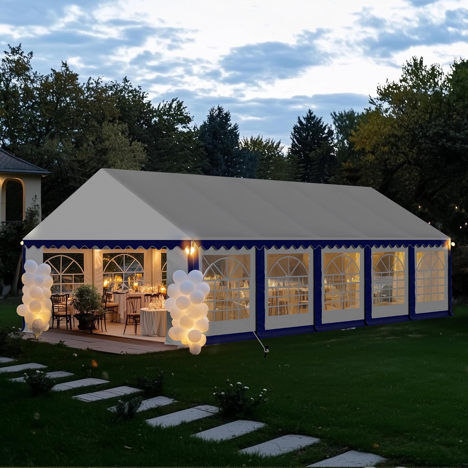 Outdoor Furniture Heavy - パーティー用テント 16x32フィート、結婚式イベント用頑丈なパーティーテント、カスタム可能