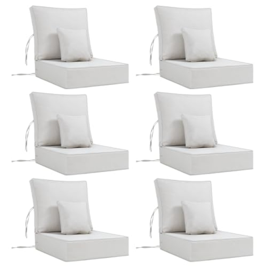 Outdoor Furniture Cushions 24 X 24 - 屋外パティオクッション6個セット、24x24インチの深型シート屋外家具クッション、厚さ6インチのパティオチェア用交換クッション