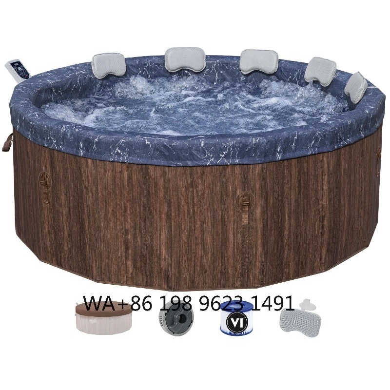 Inflatable Hot Tub - スマートアプリ制御の省エネインフレータブルSPAホットタブ、ポータブルエアジェットマッサージ浴槽、家族向け屋外リラックスバスタブ（1人用）
