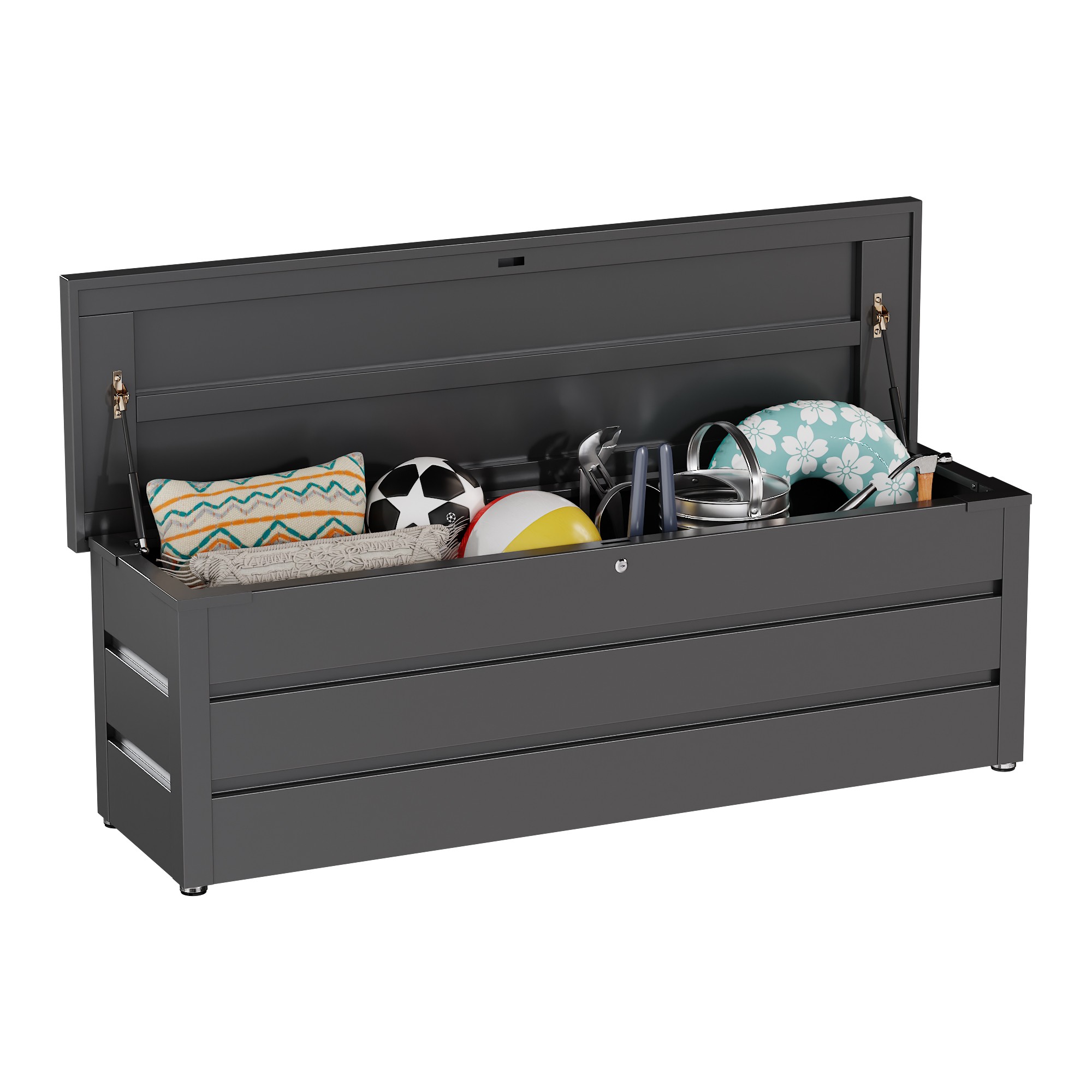 Garden Storage Box - 環境に優しく簡単に組み立てられる屋外収納デッキボックス、防水亜鉛メッキガーデン/中庭キャビネット、工具整理用