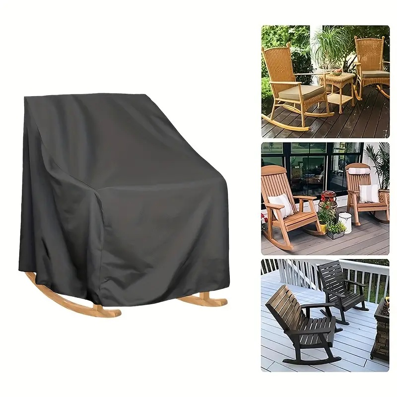 Outdoor Furniture Heavy - 頑丈なオックスフォード生地の屋外ロッキングチェアカバー - 全天候型パティオ家具プロテクター、調節可能なドローストリングクロージャー付き