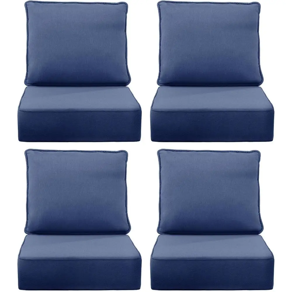 Outdoor Furniture Cushions 24 X 24 - 厚手の屋外用チェアクッション6枚、24x24パティオ家具クッション4枚セット、耐水性、取り外し可能なカバー、UV耐性、高耐久性