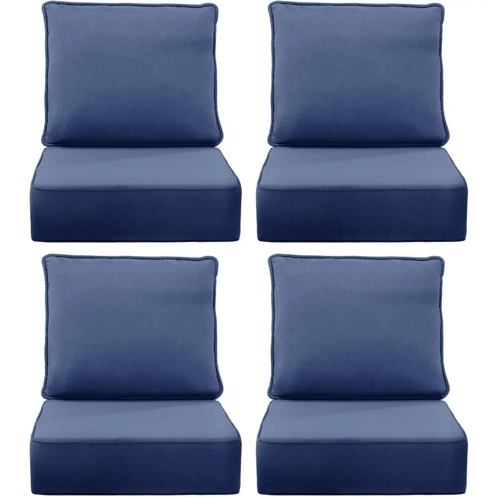 Outdoor Furniture Cushions 24 X 24 - 厚手の屋外用チェアクッション6枚、24x24パティオ家具クッション4枚セット、耐水性、取り外し可能なカバー、UV耐性、高耐久性