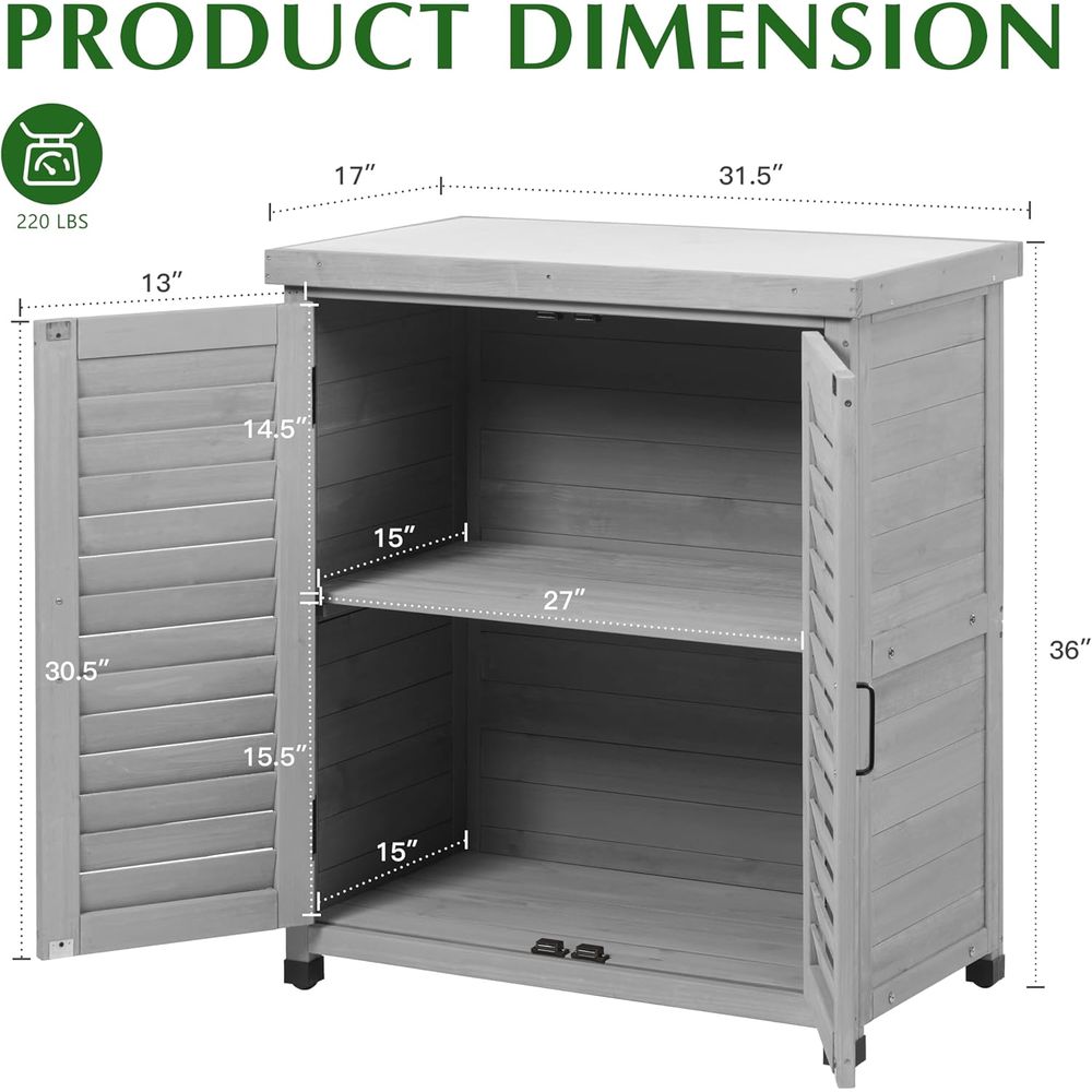 屋外収納キャビネット＆植木鉢置き台 メタルトップ木製パティオ - Outdoor Furniture With Storage のレビューと価格