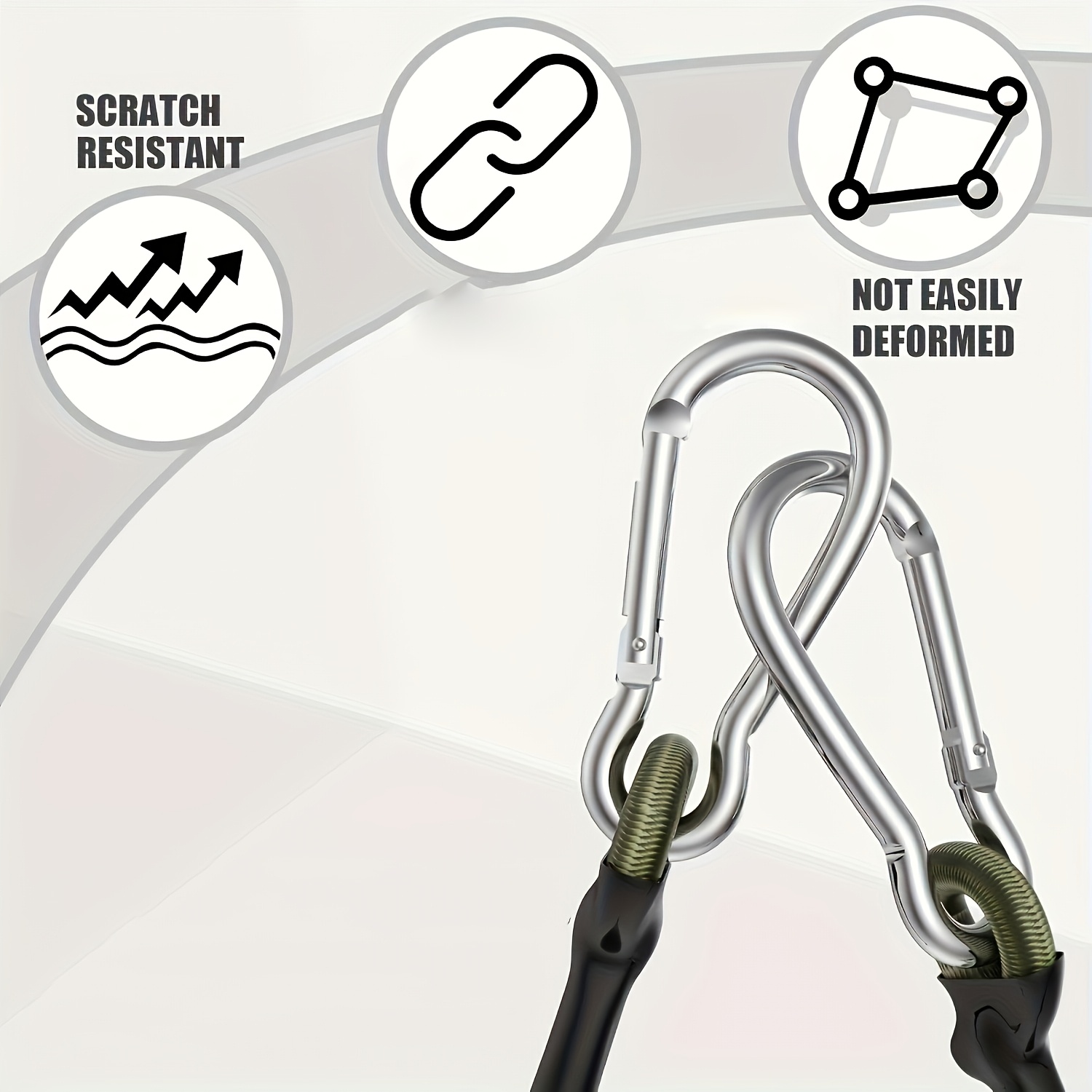 2本組 弾性ロープ アルミフック 8mm 耐衝撃ロープ 柔軟 - Outdoor Furniture Rope のレビューと価格