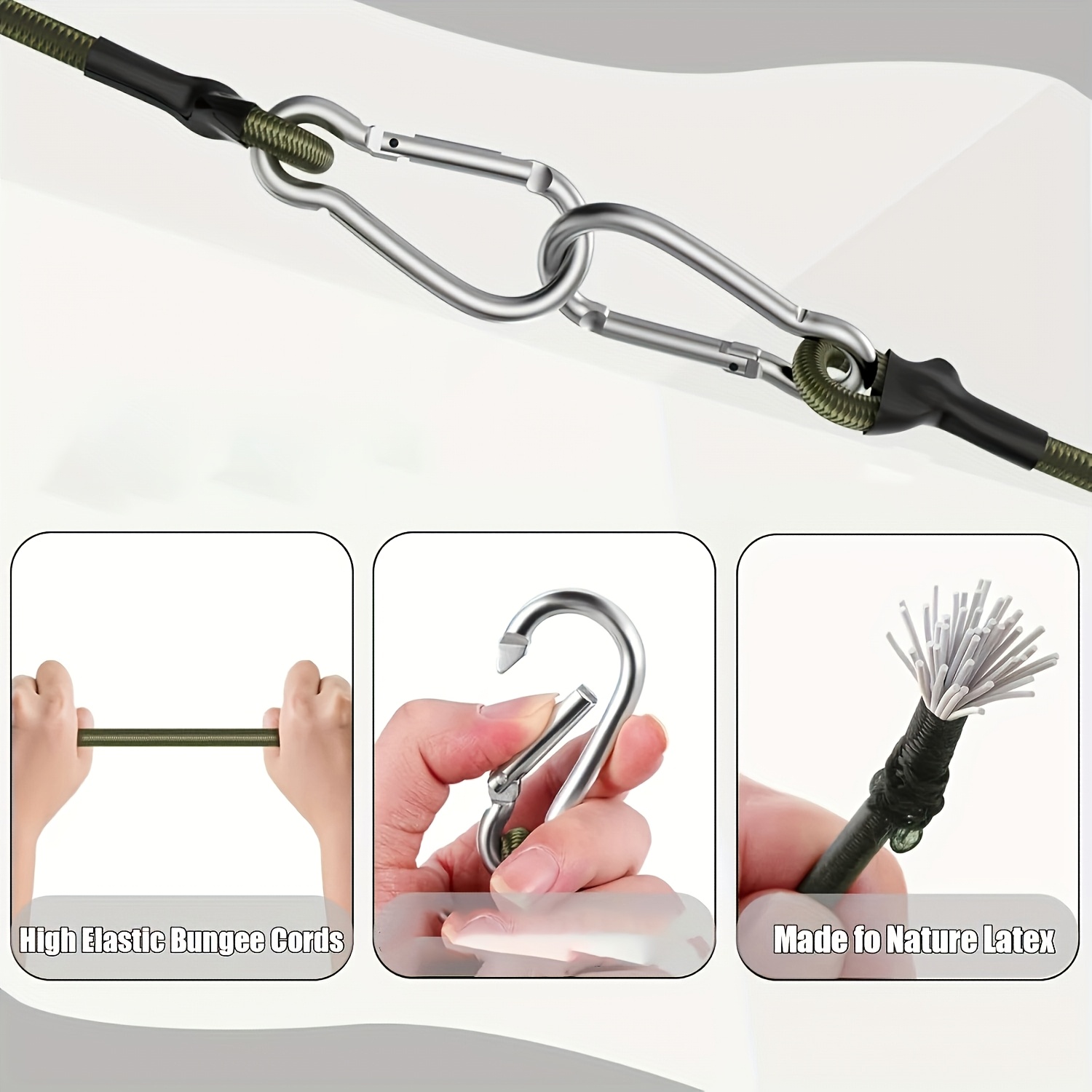 2本組 弾性ロープ アルミフック 8mm 耐衝撃ロープ 柔軟 - Outdoor Furniture Rope のレビューと価格