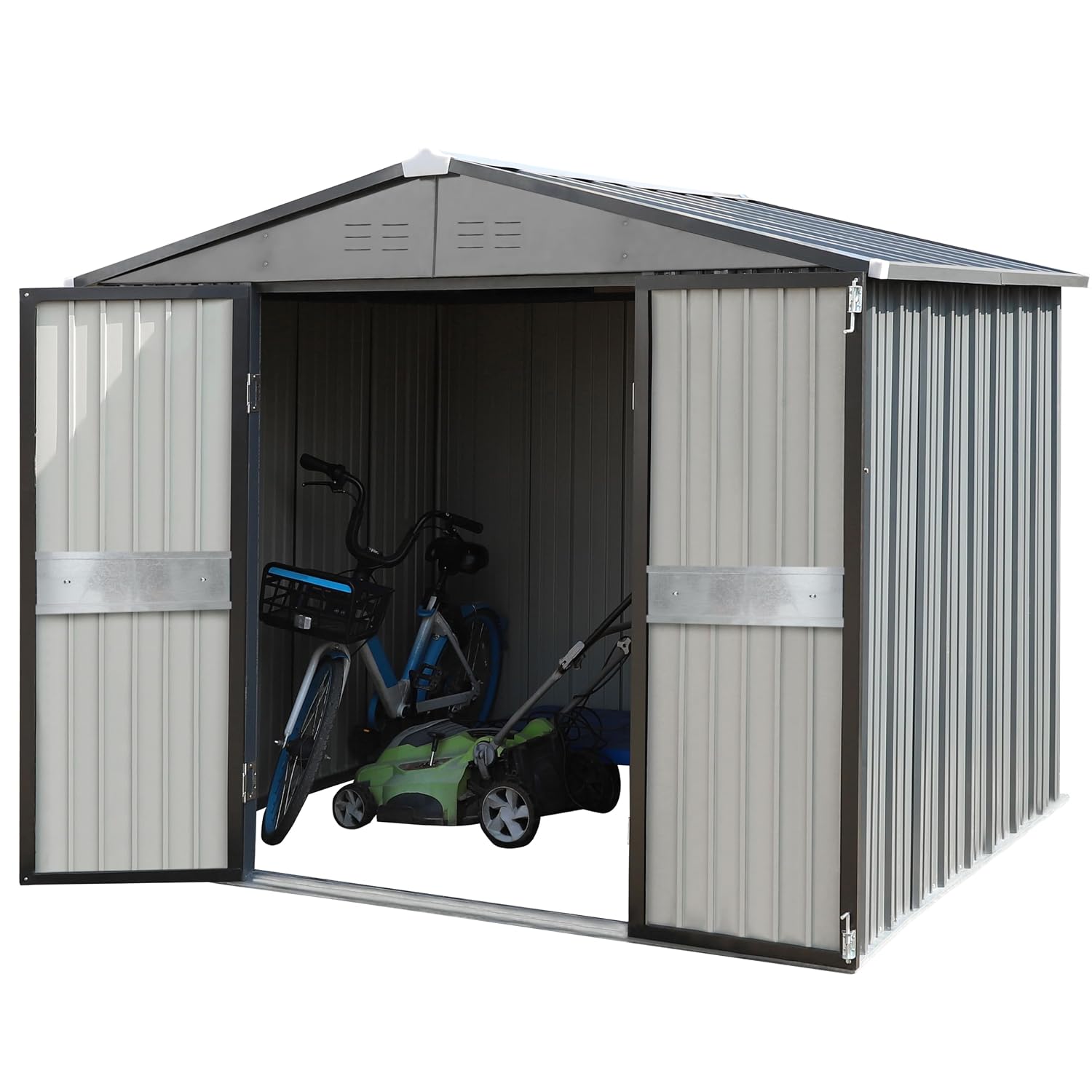 10フィート x 10フィートの屋外収納庫（両開きドア付き） - Outdoor Furniture With Storage のレビューと価格