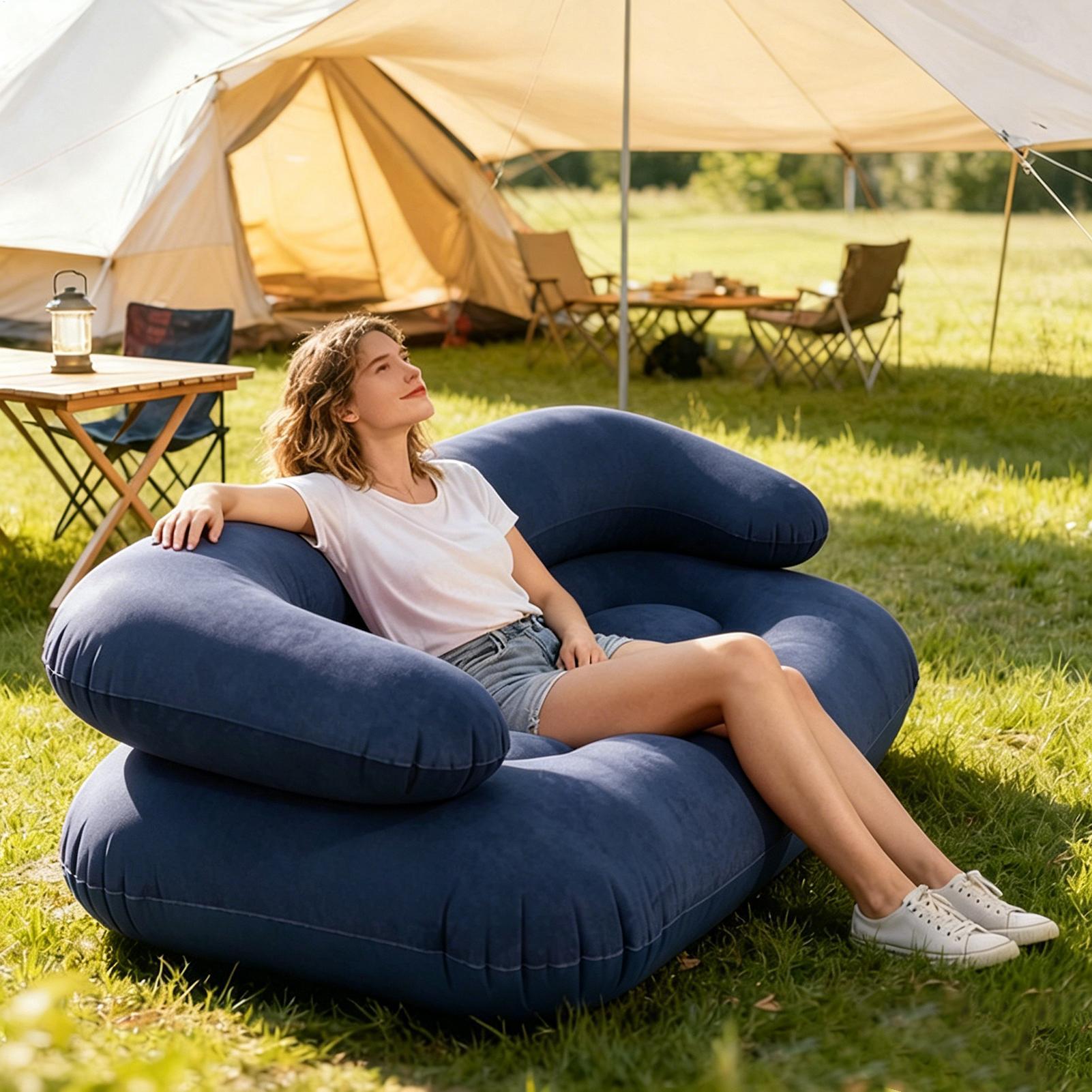 ダブルインフレータブルエアソファ2人掛けレイジーカウチヘビー - Outdoor Furniture Heavy のレビューと価格