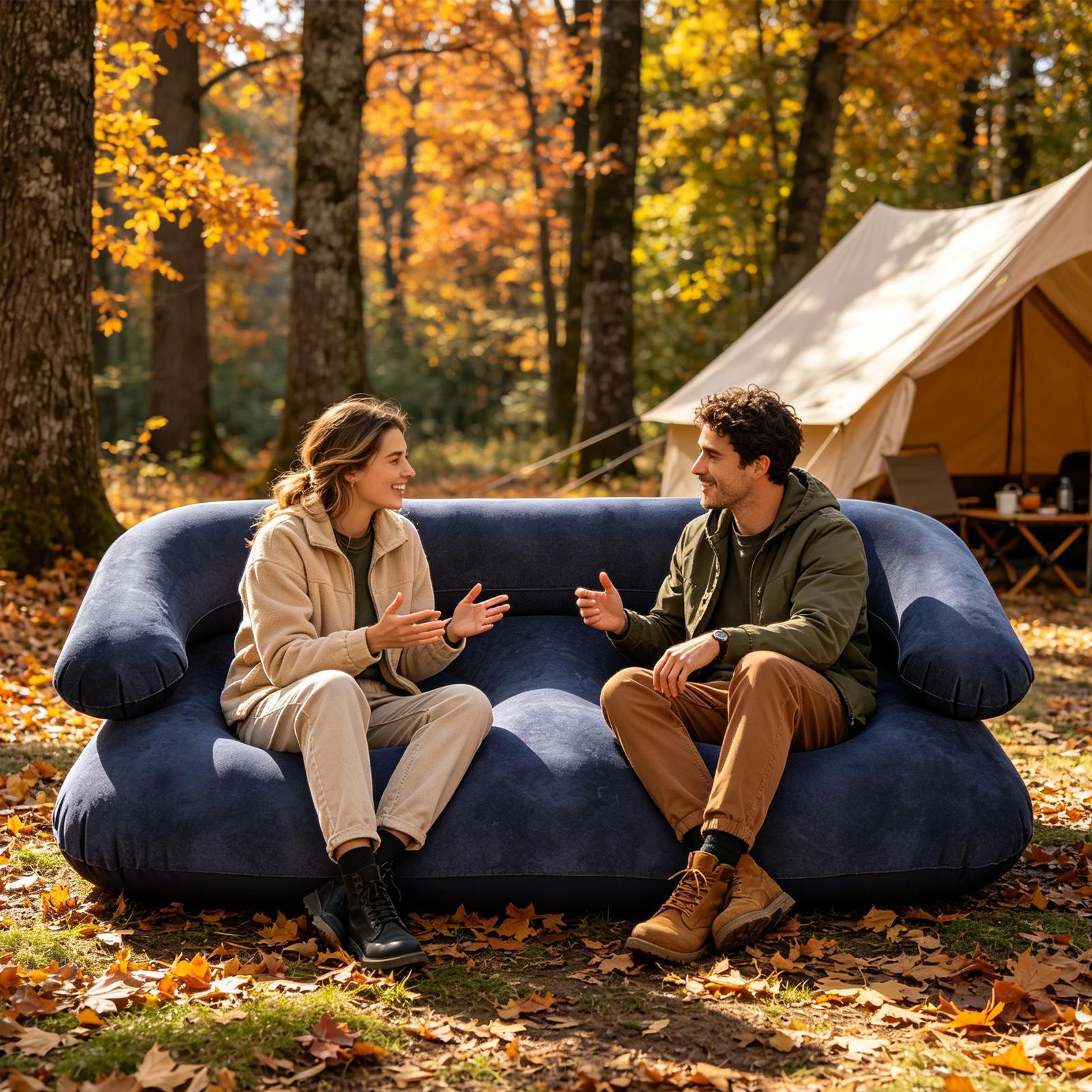 ダブルインフレータブルエアソファ2人掛けレイジーカウチヘビー - Outdoor Furniture Heavy のレビューと価格