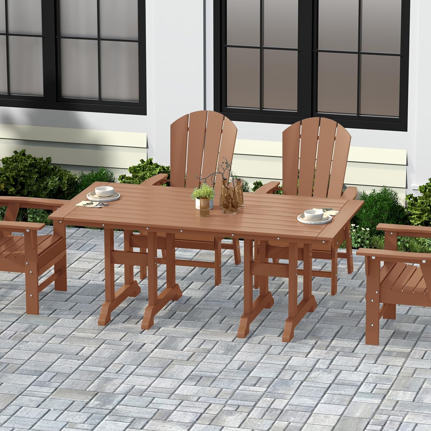 71インチ屋外パティオダイニングテーブル、チーク材製、耐候性 - Outdoor Furniture Teak のレビューと価格