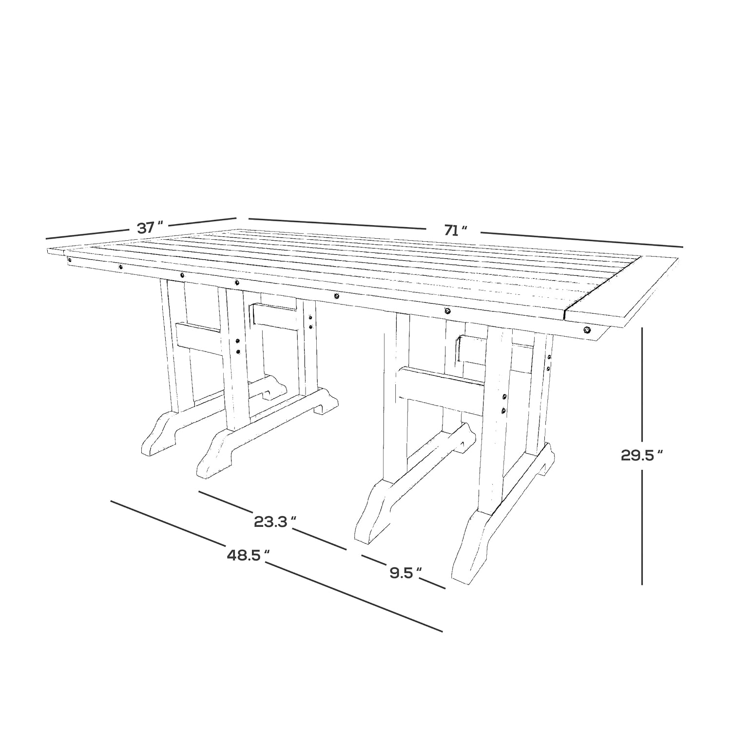 71インチ屋外パティオダイニングテーブル、チーク材製、耐候性 - Outdoor Furniture Teak のレビューと価格