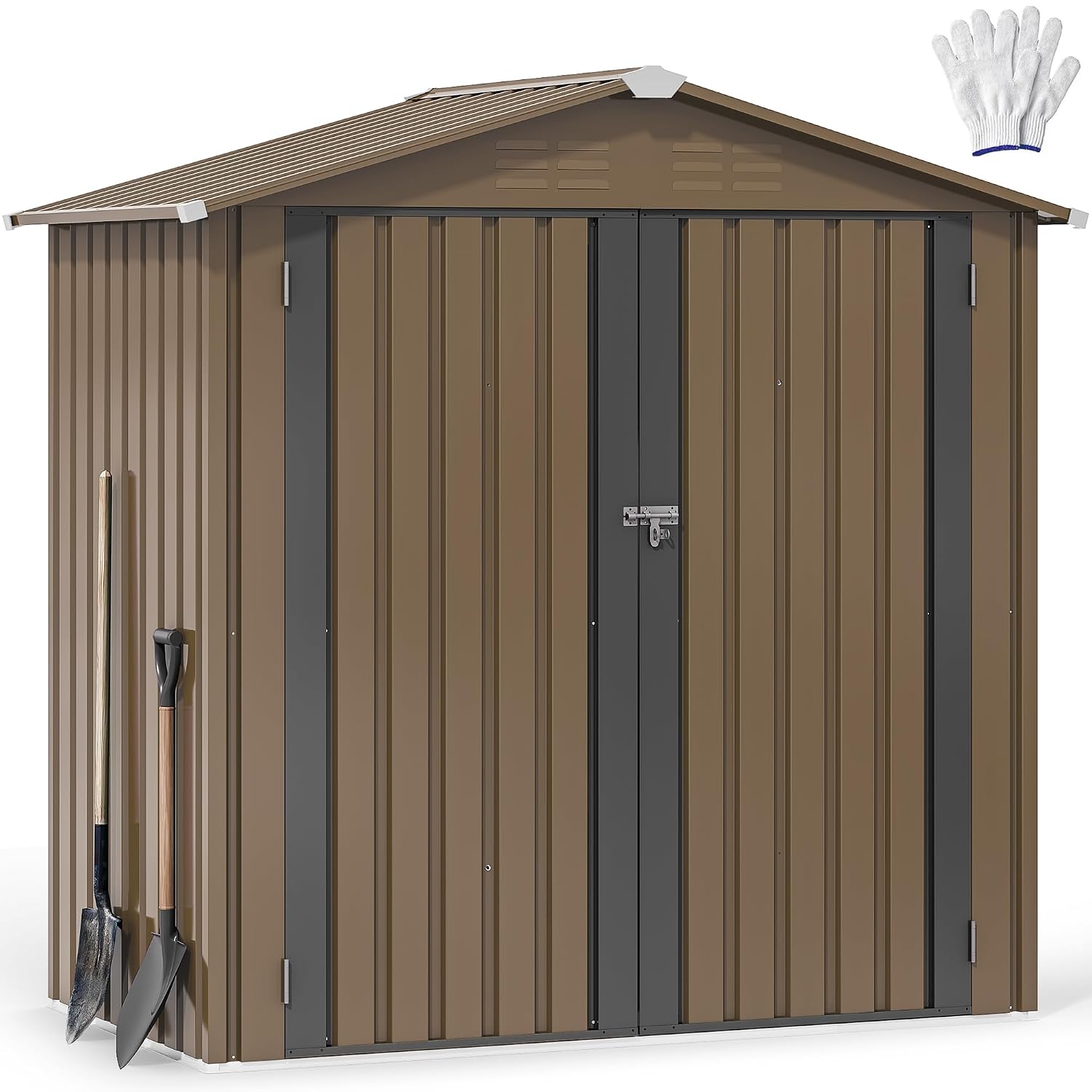 6x4フィートの金属製屋外収納庫、防水ツール小屋、頑丈な収納 - Outdoor Furniture With Storage のレビューと価格
