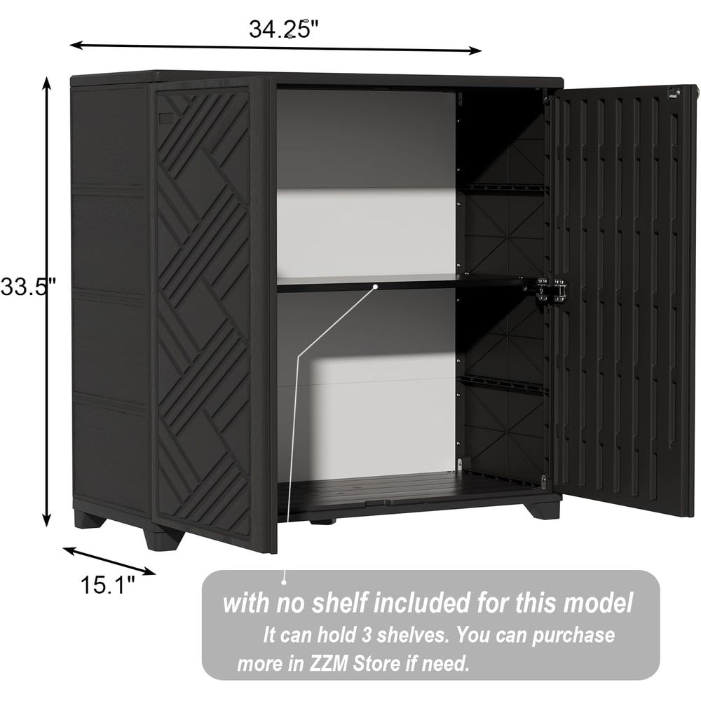 屋内/屋外収納キャビネット 防水、34x15x34cm プラ - Garden Storage Box のレビューと価格