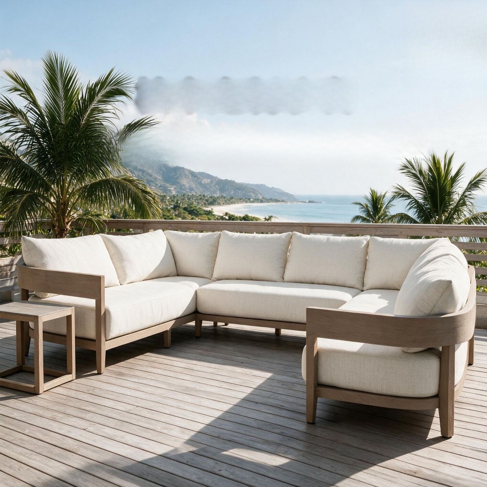 高級カスタムチーク製ガーデンソファセット、耐候性のある無垢材 - Outdoor Furniture Teak のレビューと価格