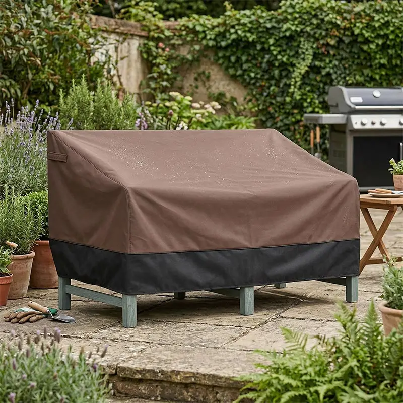 頑丈なパティオ用ダブルソファチェアカバー、バックルと引き紐付 - Outdoor Furniture Heavy のレビューと価格