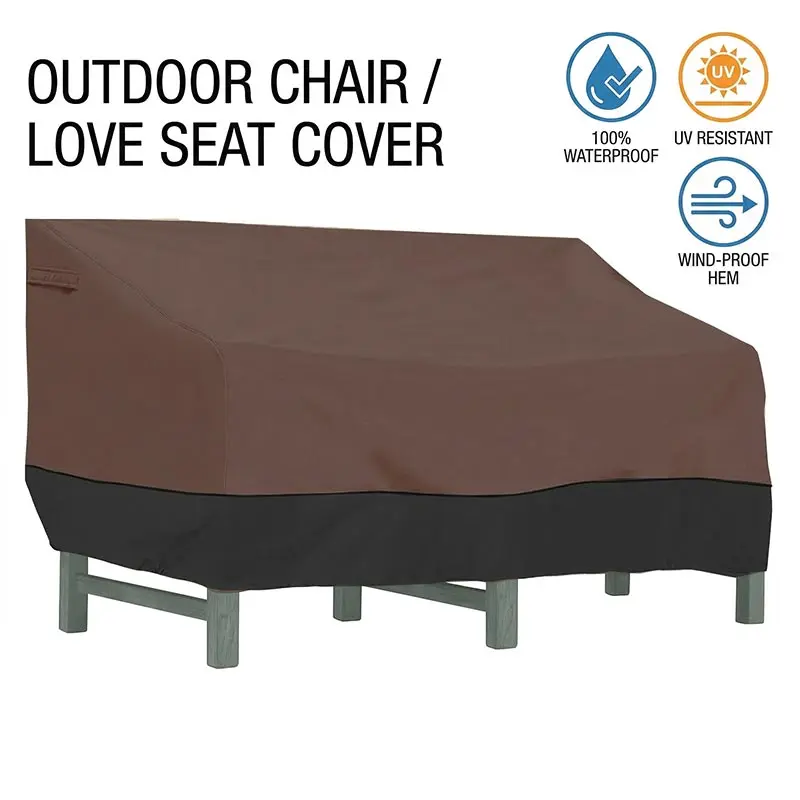 頑丈なパティオ用ダブルソファチェアカバー、バックルと引き紐付 - Outdoor Furniture Heavy のレビューと価格