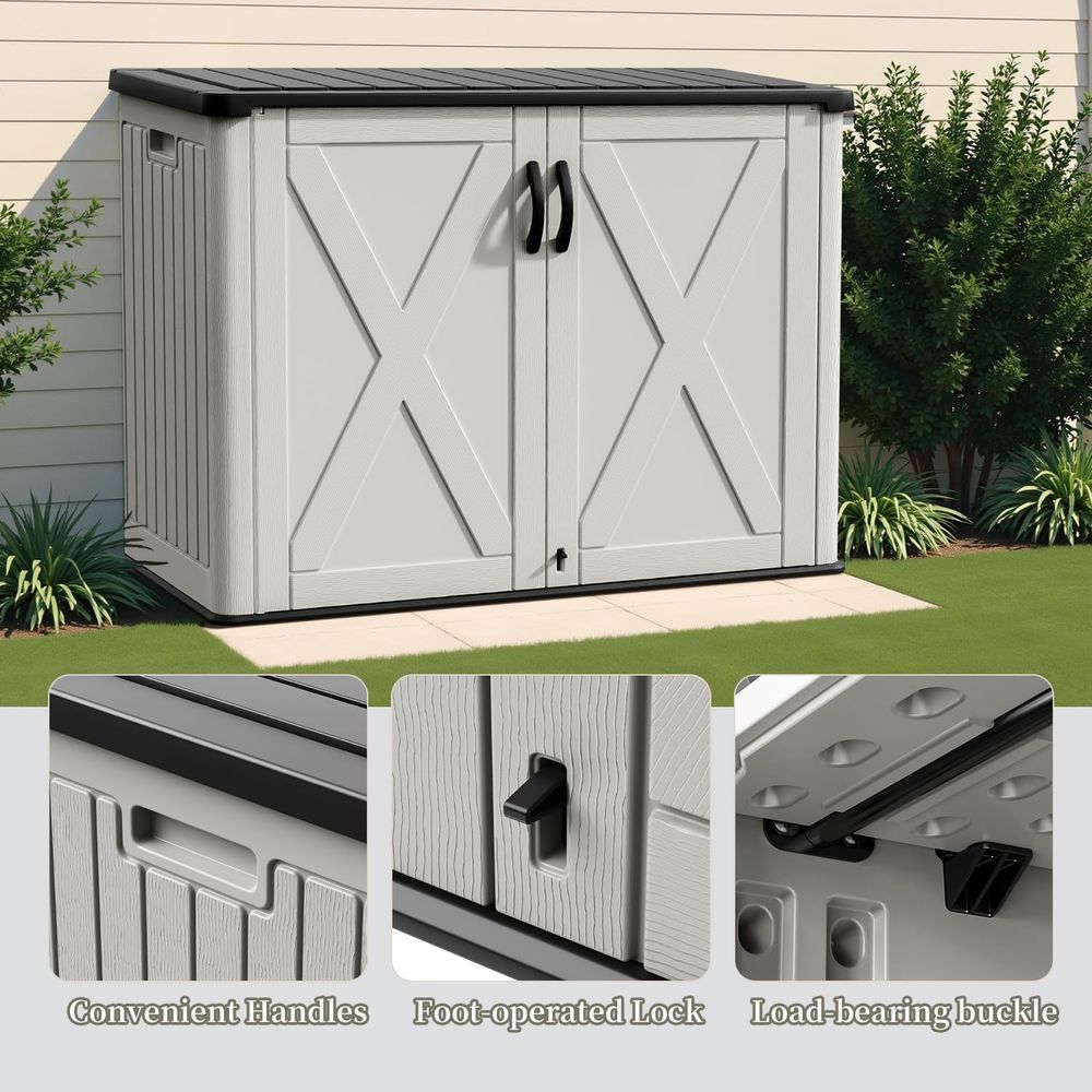26立方フィートの屋外収納キャビネット、ロック可能なドア付き - Outdoor Furniture With Storage のレビューと価格