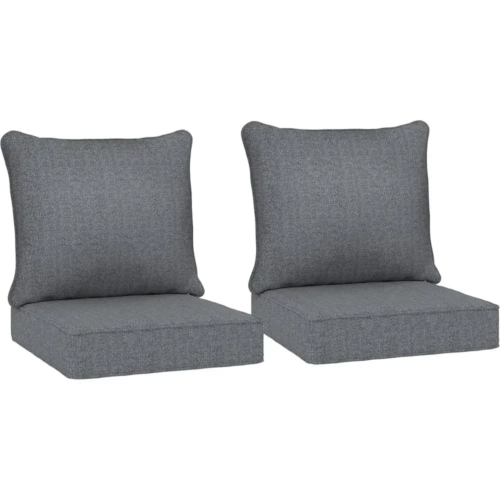 耐候性のある屋外用椅子クッション 2 個セット、深さ 24x - Outdoor Furniture Cushions 24 X 24 のレビューと価格