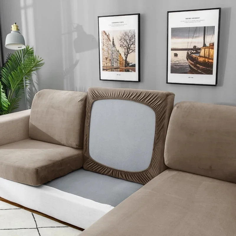弾性ベルベットソファシートクッションカバーリビングルームクッ - Outdoor Furniture Bali Style のレビューと価格