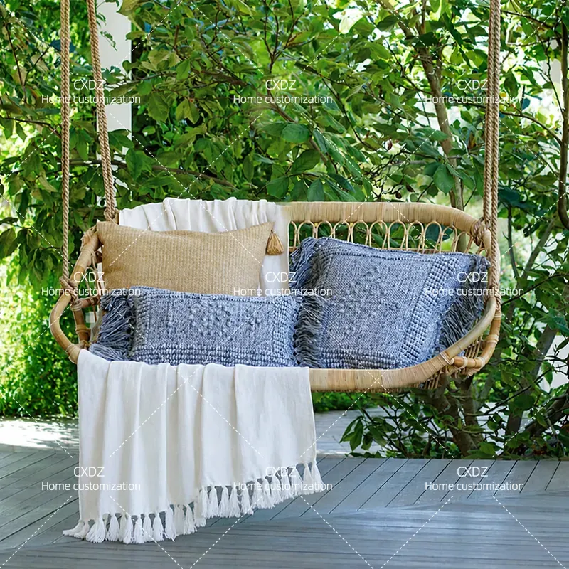 屋外用ダブルハンギングラタンチェア バリスイングバスケットク - Outdoor Furniture Bali Style のレビューと価格