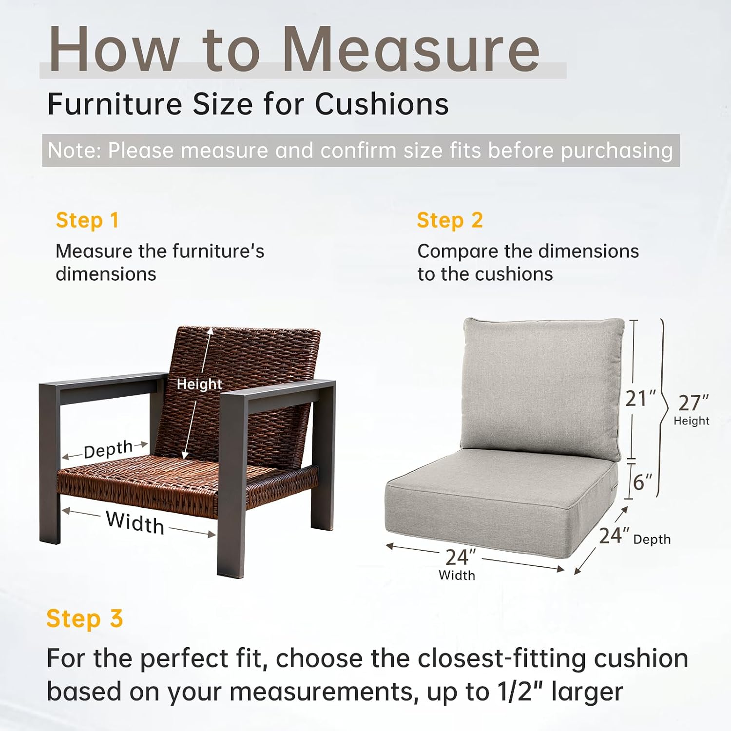 厚さ6インチの屋外用クッションセット 24x24インチ 28 - Outdoor Furniture Cushions 24 X 24 のレビューと価格