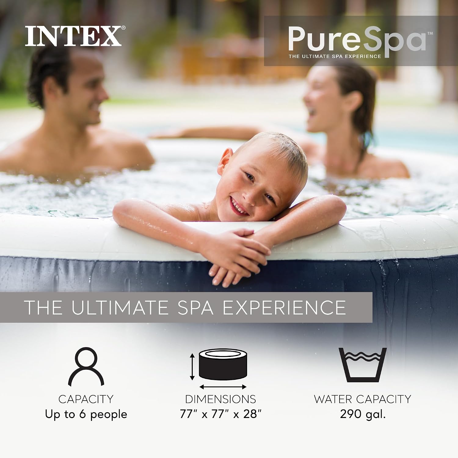 PureSpa 4人用インフレータブルホットタブセット（省エ - Inflatable Hot Tub のレビューと価格