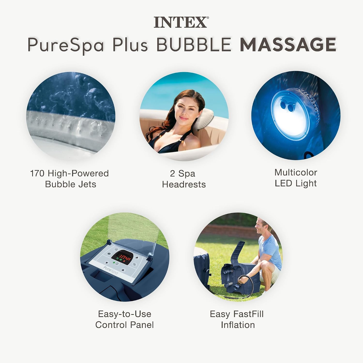 PureSpa 4人用インフレータブルホットタブセット（省エ - Inflatable Hot Tub のレビューと価格