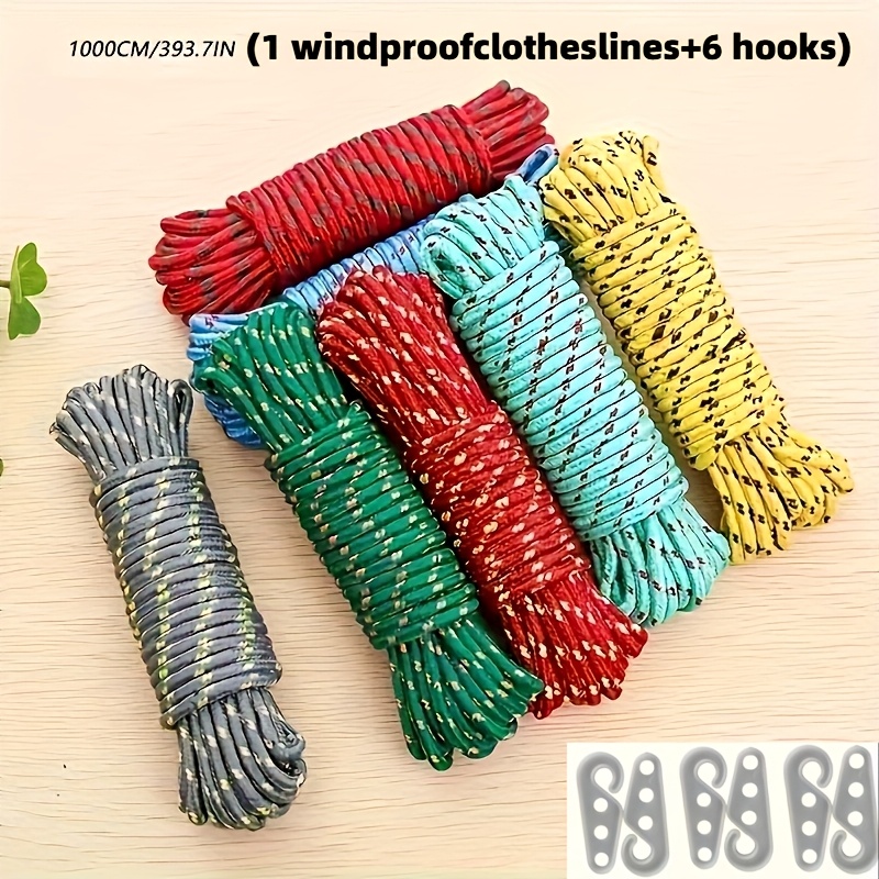 7点セット 10m ナイロンロープ（6つのフック付き）、ラン - Outdoor Furniture Rope のレビューと価格