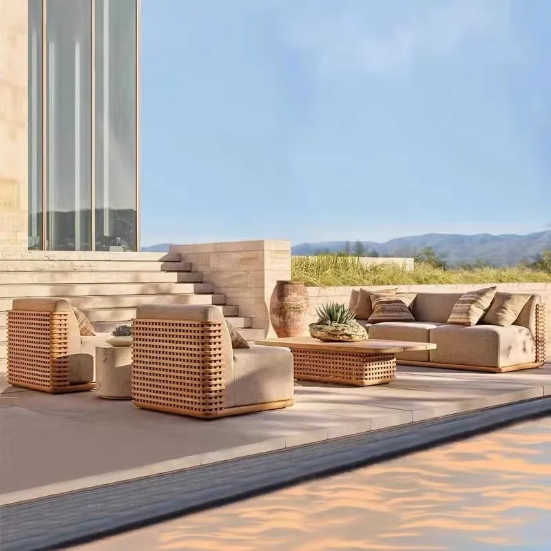 屋外チークソファセット 防水ガーデン家具 ヴィラリゾートパテ - Outdoor Furniture Teak のレビューと価格