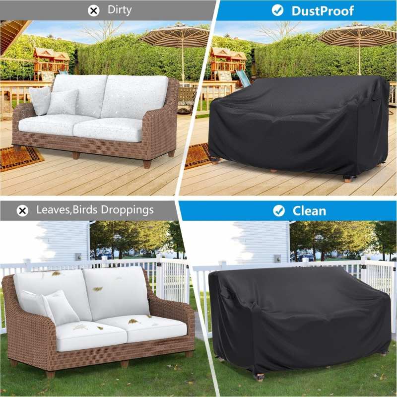 頑丈な屋外用ソファカバー（2人用）破れにくい生地、庭、デッキ - Outdoor Furniture Heavy のレビューと価格